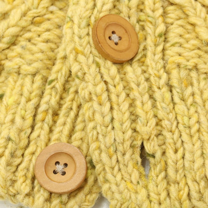 [Used] Corsini low gauge wool Aran cardigan, yellow [46] [Condition rank C] [Men&