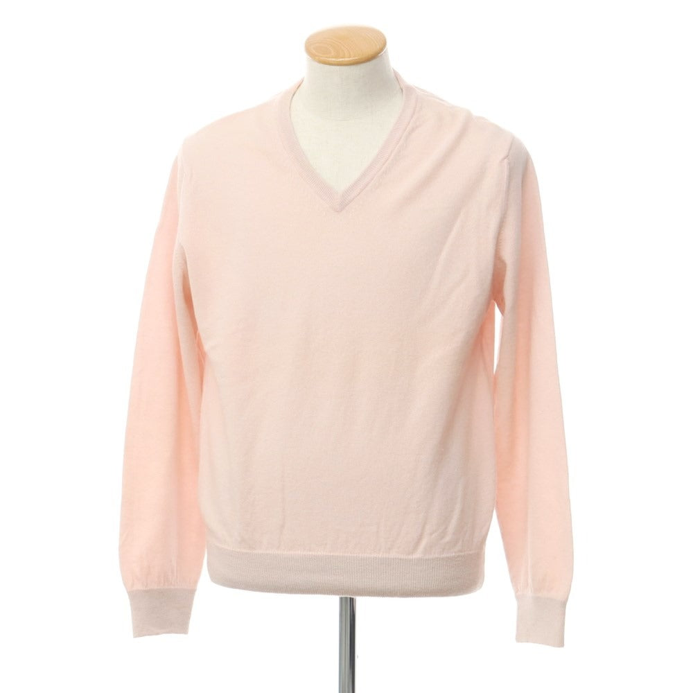 [Used] Dunhill high gauge wool V-neck knit, light pink [M] [Condition: C] [Men&