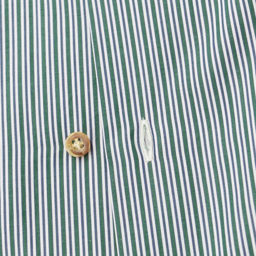 [New Outlet] STILE LATINO Cotton Striped Regular Collar Dress Shirt Dark Green x Navy [Size 39] [GRN] [S/S/A/W] [Condition Rank N-] [Men&