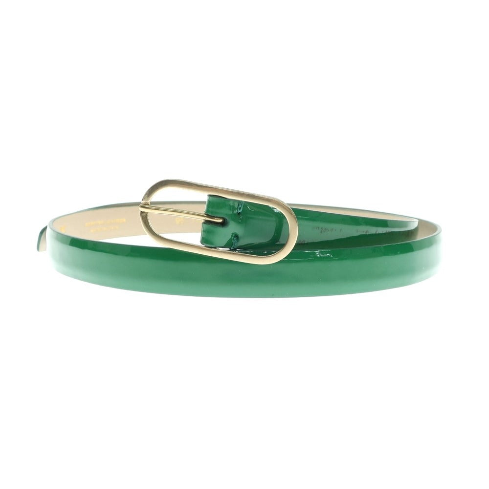 [New Outlet] PT TORINO Patent Leather Narrow Belt Green [95/110] [Condition Rank N-] [Men&