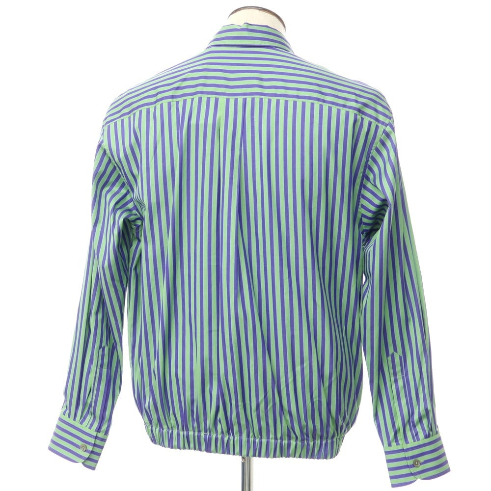 [New] PT TORINO Cotton Striped Zip-up Blouson Green x Purple [Size 48] [GRN] [S/S] [Condition Rank N] [Men&