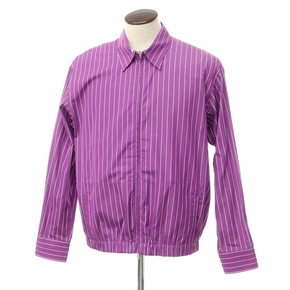 [New] PT TORINO Cotton Stripe Zip-up Blouson Purple x White [Size 48] [PUP] [S/S] [Condition Rank N] [Men&