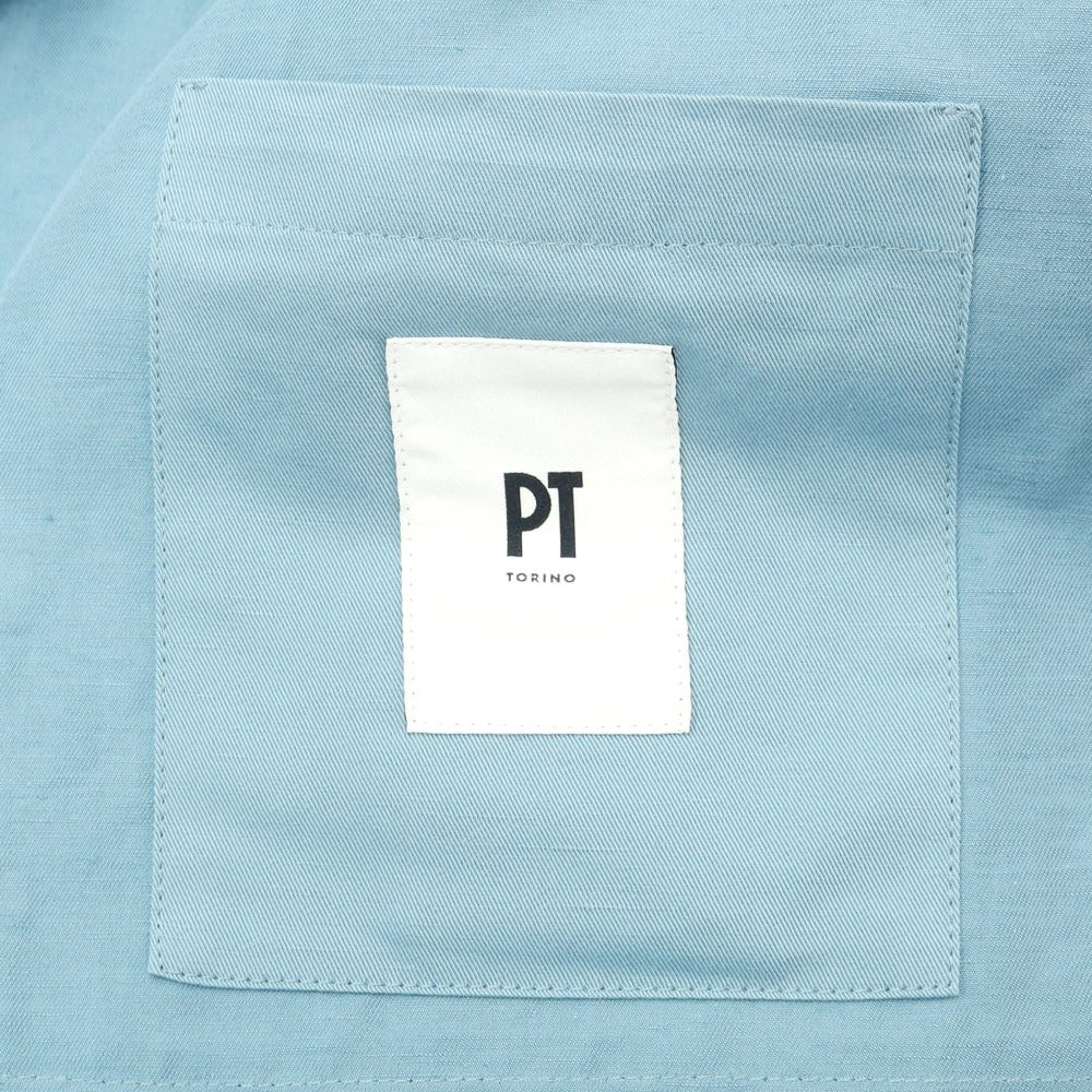 [New] PT TORINO Cotton Linen Work Jacket Light Blue [Size 48] [BLU] [S/S] [Condition Rank N] [Men&