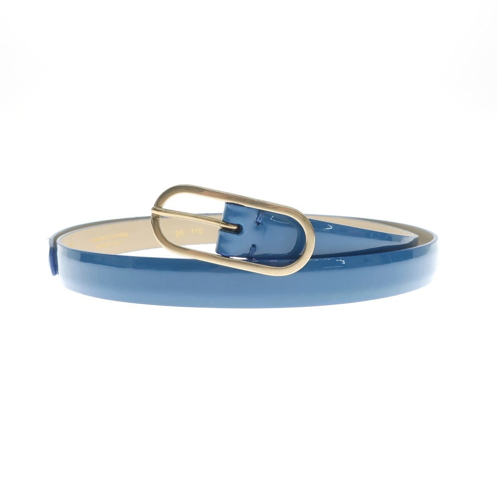 [New Outlet] PT TORINO Patent Leather Narrow Belt Blue [95/110] [Condition Rank N-] [Men&