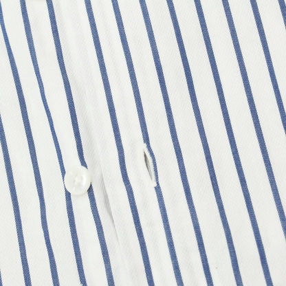 [Used] ERRICO FORMICOLA Cotton Striped Wide Collar Dress Shirt White x Navy [39] [Condition Rank C] [Men&