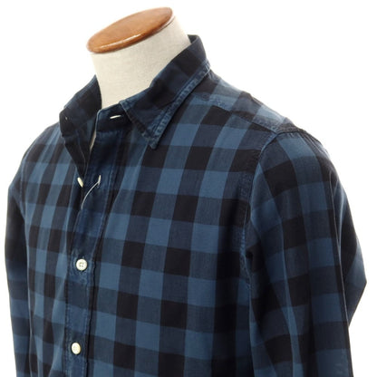 [Used] BOLZONELLA Cotton Check Casual Shirt Navy x Black [39] [Condition Rank C] [Men&