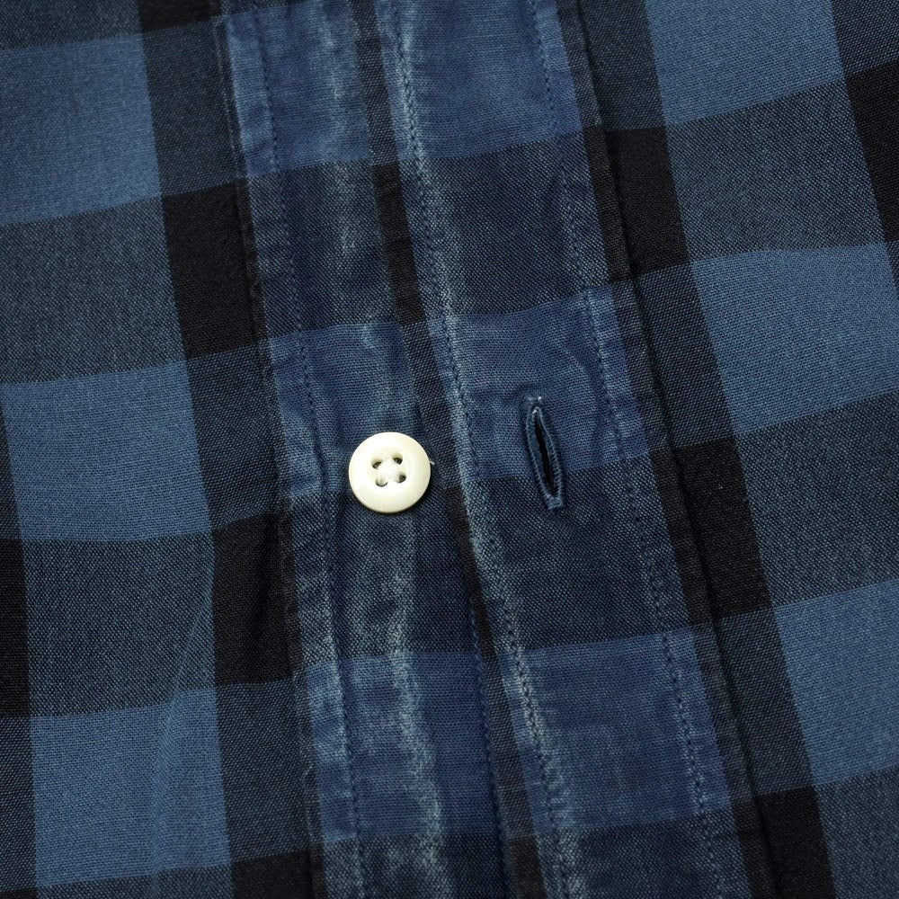 [Used] BOLZONELLA Cotton Check Casual Shirt Navy x Black [39] [Condition Rank C] [Men&