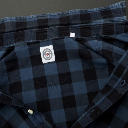 [Used] BOLZONELLA Cotton Check Casual Shirt Navy x Black [39] [Condition Rank C] [Men&