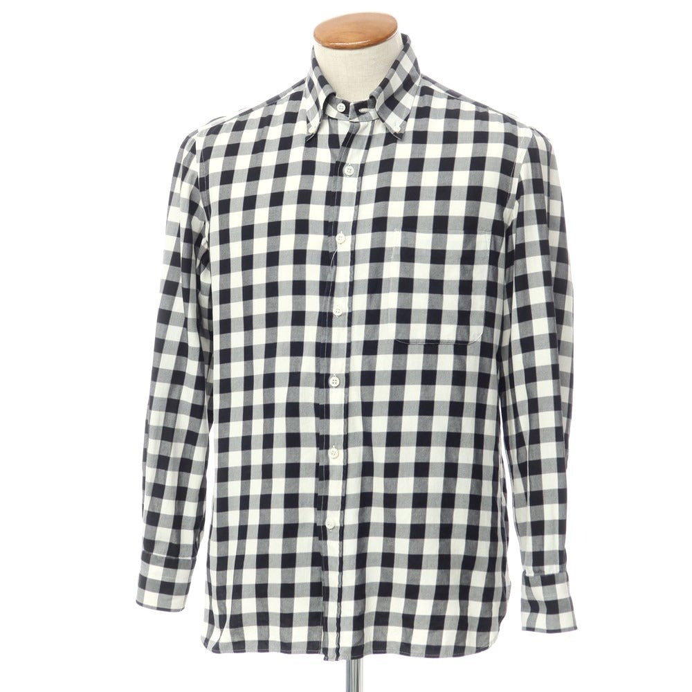 [Used] ERRICO FORMICOLA Cotton Button-down Casual Shirt Black x White [M] [Condition Rank D] [Men&