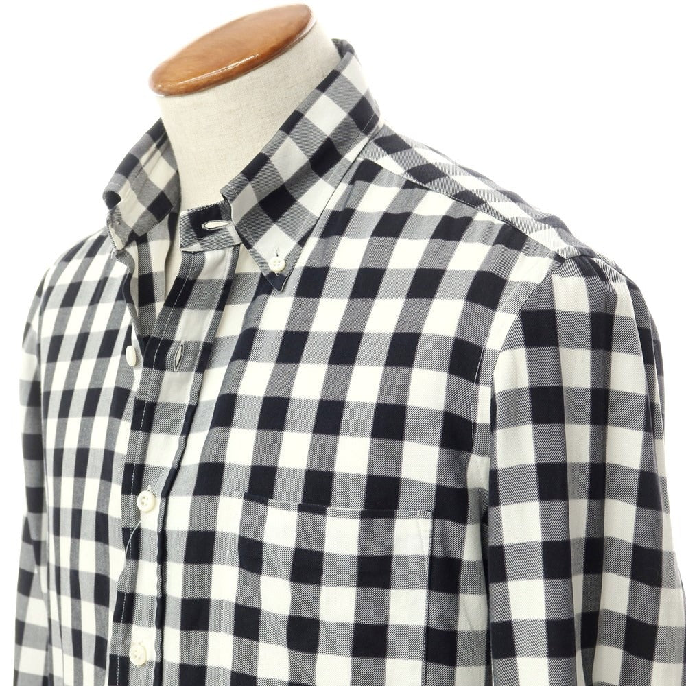 [Used] ERRICO FORMICOLA Cotton Button-down Casual Shirt Black x White [M] [Condition Rank D] [Men&