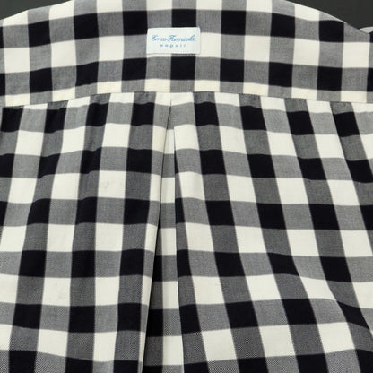 [Used] ERRICO FORMICOLA Cotton Button-down Casual Shirt Black x White [M] [Condition Rank D] [Men&