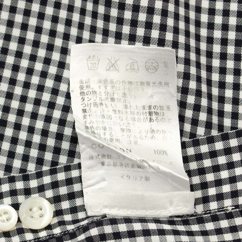 [Used] ERRICO FORMICOLA Cotton Check Casual Shirt Black x White [38] [Condition Rank C] [Men&