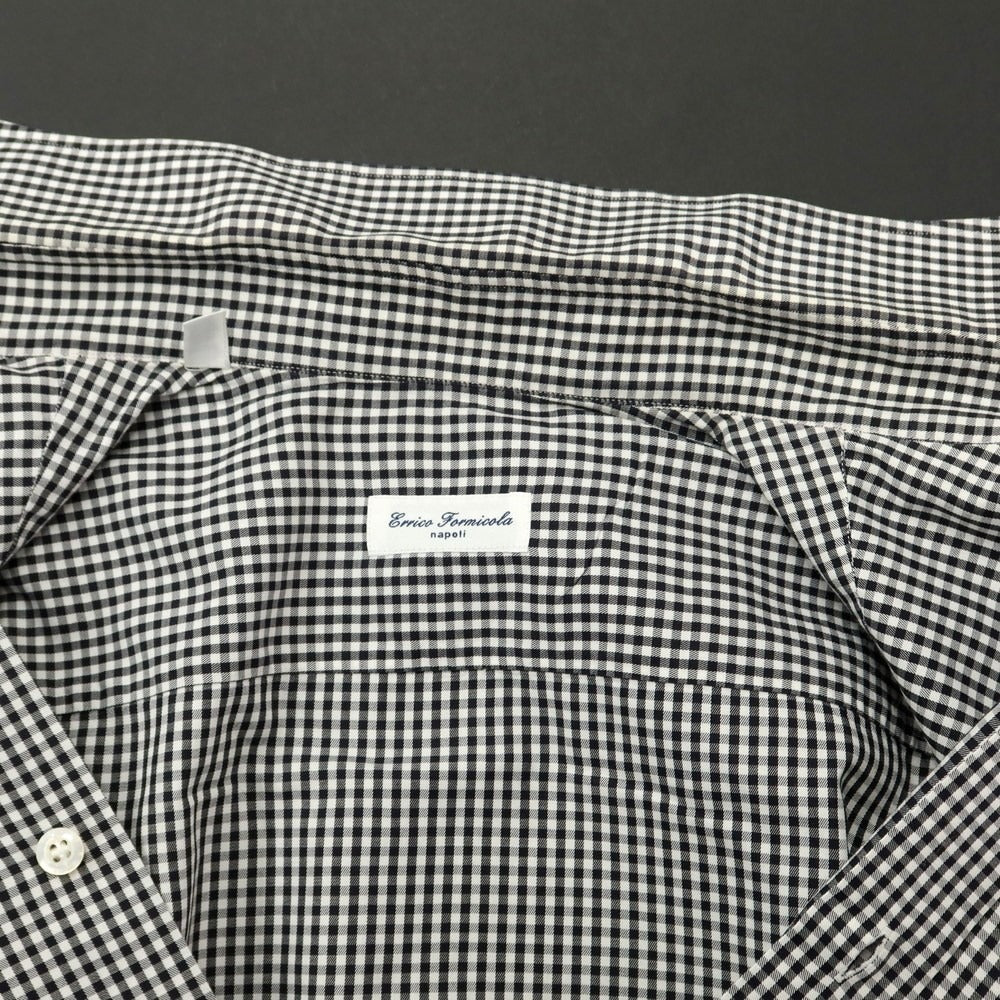 [Used] ERRICO FORMICOLA Cotton Check Casual Shirt Black x White [38] [Condition Rank C] [Men&