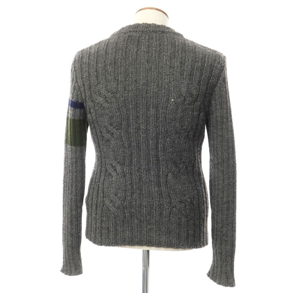 [Used] Roberto Collina ROBERTO COLLINA Low Gauge Wool V-Neck Knit Gray x Olive [48] [Condition Rank C] [Men&