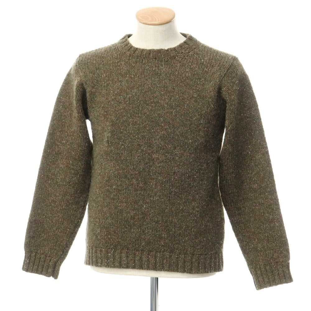 [Used] Macalastair mid-gauge wool crew neck knit, olive x brown [38] [Condition: B] [Men&