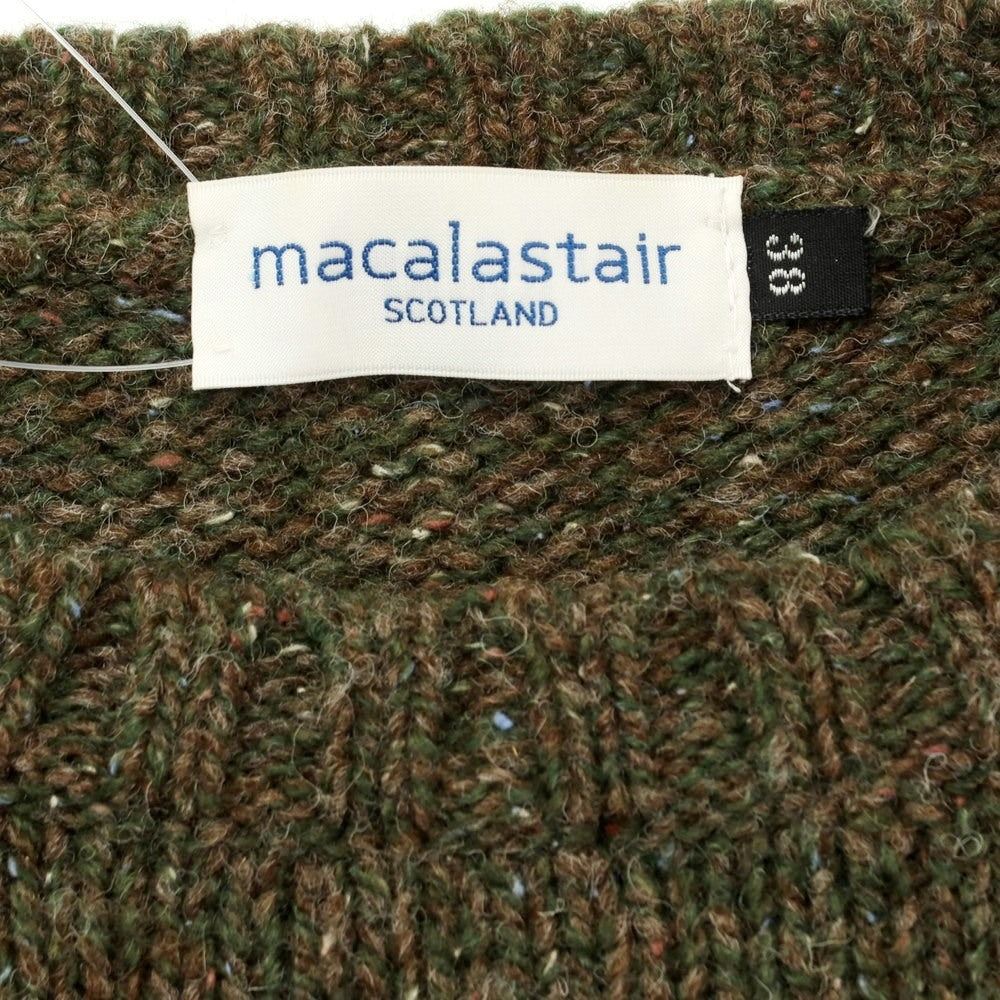 [Used] Macalastair mid-gauge wool crew neck knit, olive x brown [38] [Condition: B] [Men&