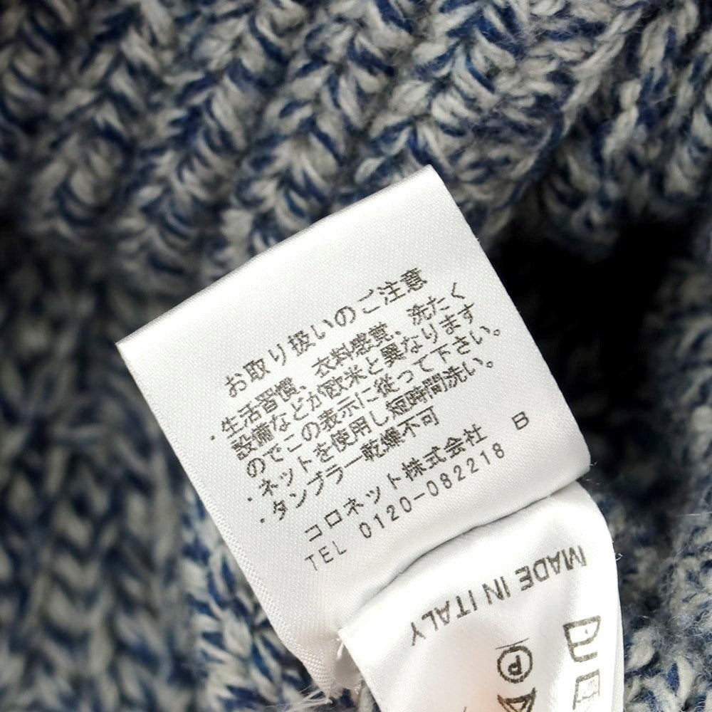 [Used] BOGLIOLI low gauge wool silk shawl collar cardigan, navy blue x off white [S] [Condition rank B] ​​[Men&