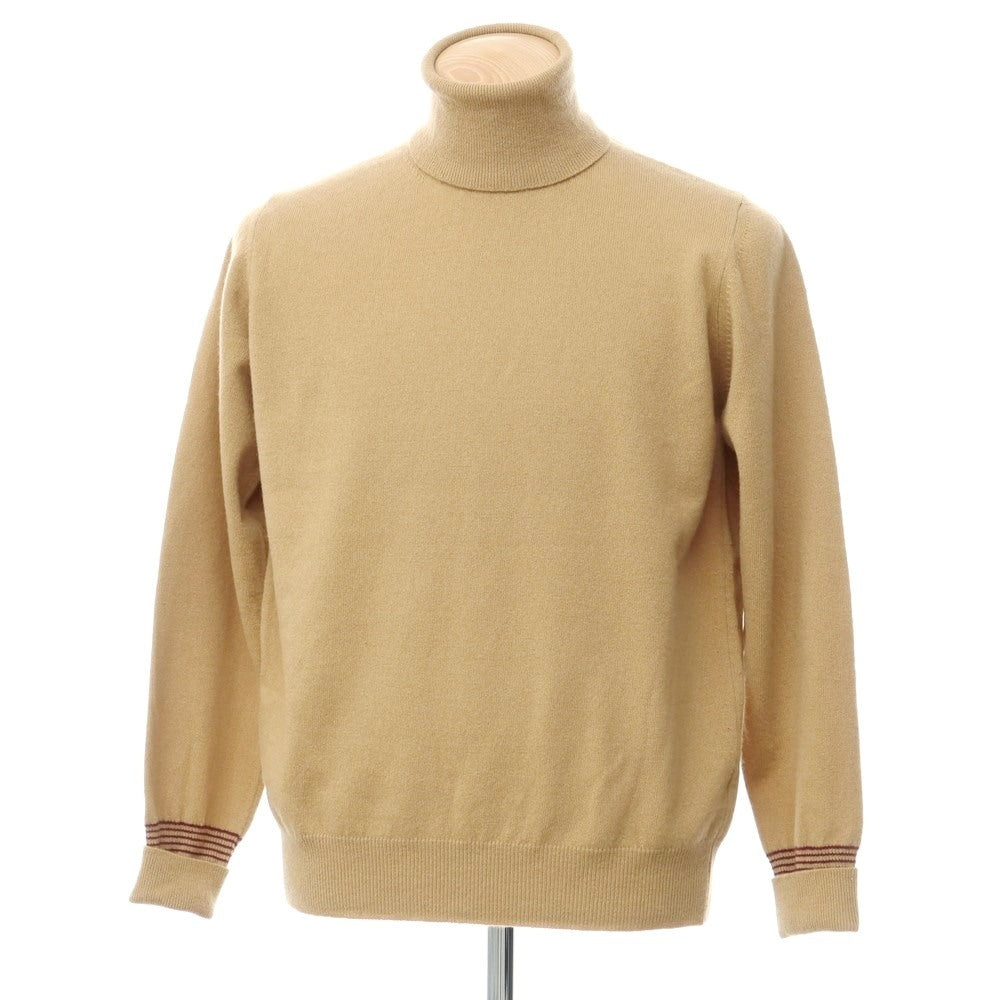 [Used] Drumohr high gauge wool turtleneck knit beige brown x burgundy [42] [Condition rank B] ​​[Men&