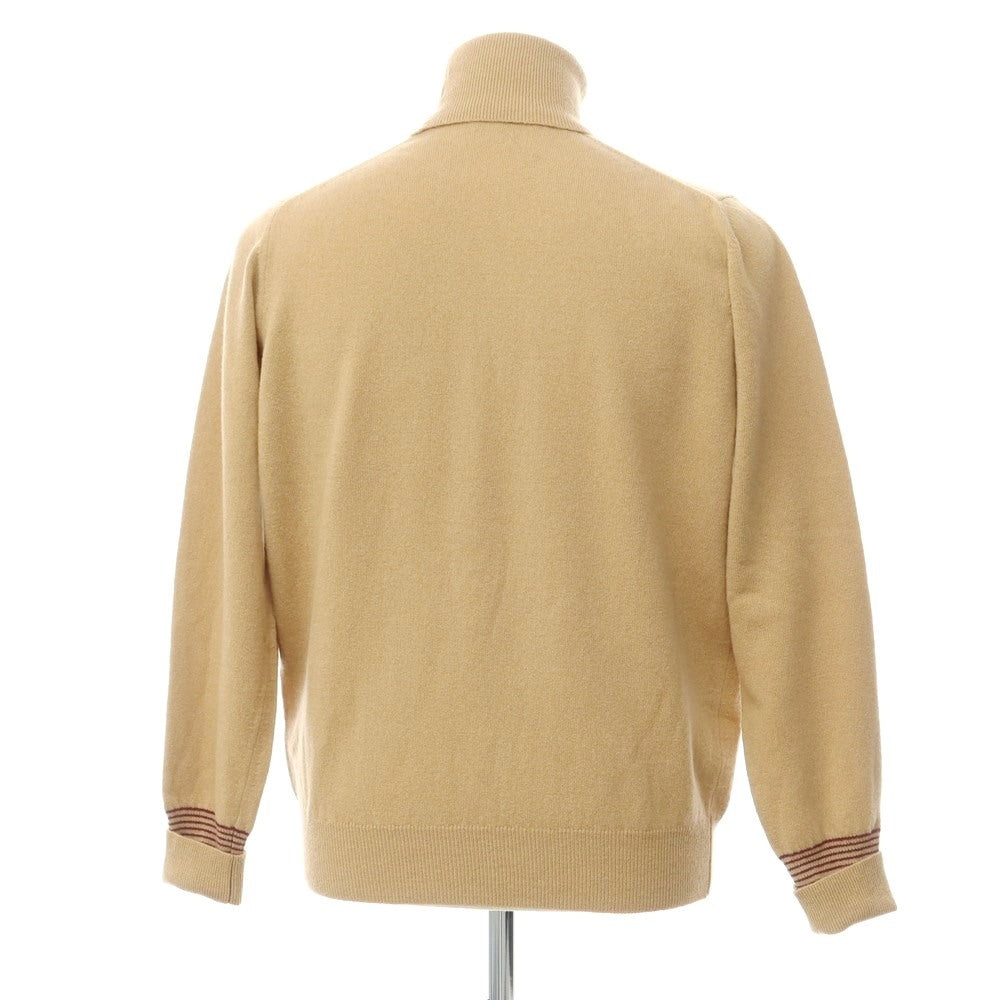 [Used] Drumohr high gauge wool turtleneck knit beige brown x burgundy [42] [Condition rank B] ​​[Men&