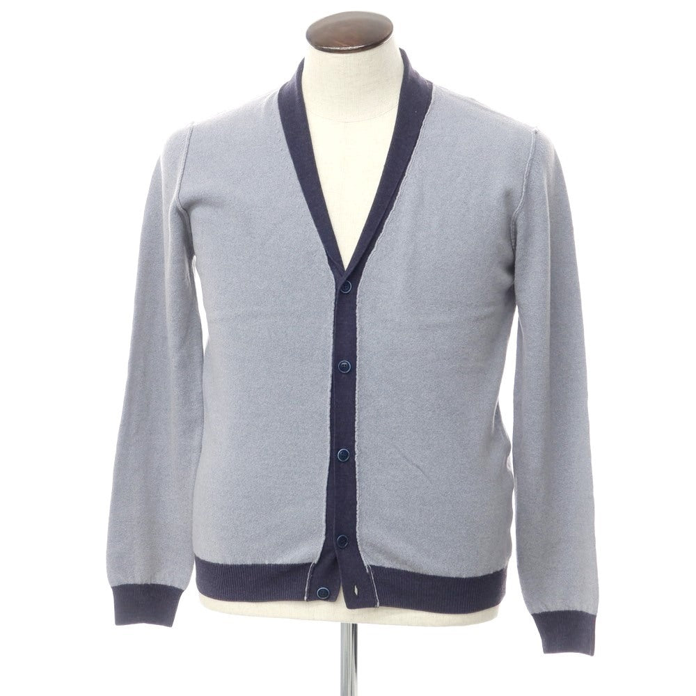 [Used] Umberto Valati high gauge wool knit cardigan, blue gray x navy [50] [Condition rank B] ​​[Men&