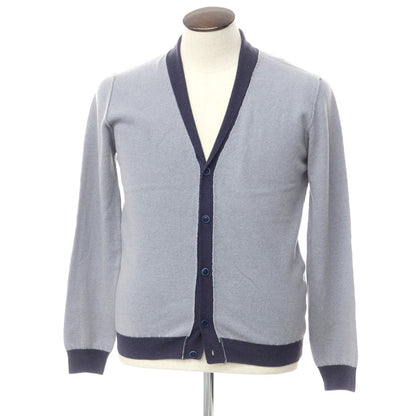 [Used] Umberto Valati high gauge wool knit cardigan, blue gray x navy [50] [Condition rank B] ​​[Men&