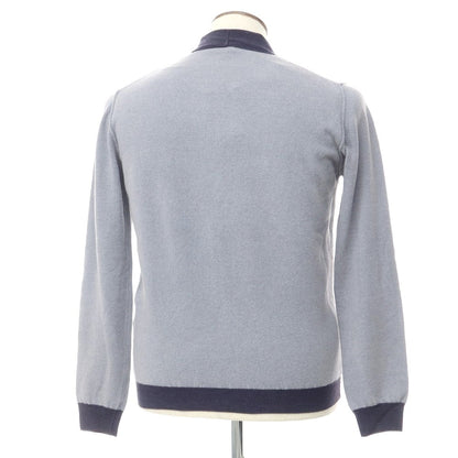 [Used] Umberto Valati high gauge wool knit cardigan, blue gray x navy [50] [Condition rank B] ​​[Men&