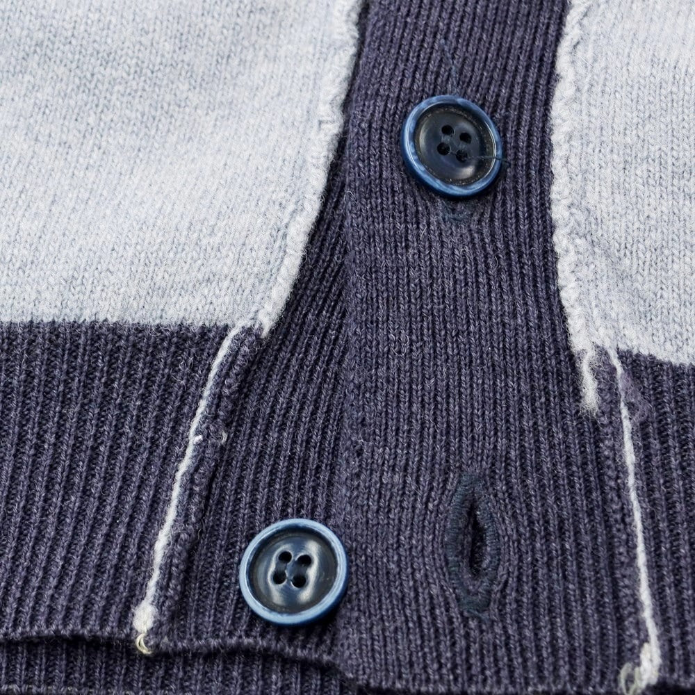 [Used] Umberto Valati high gauge wool knit cardigan, blue gray x navy [50] [Condition rank B] ​​[Men&