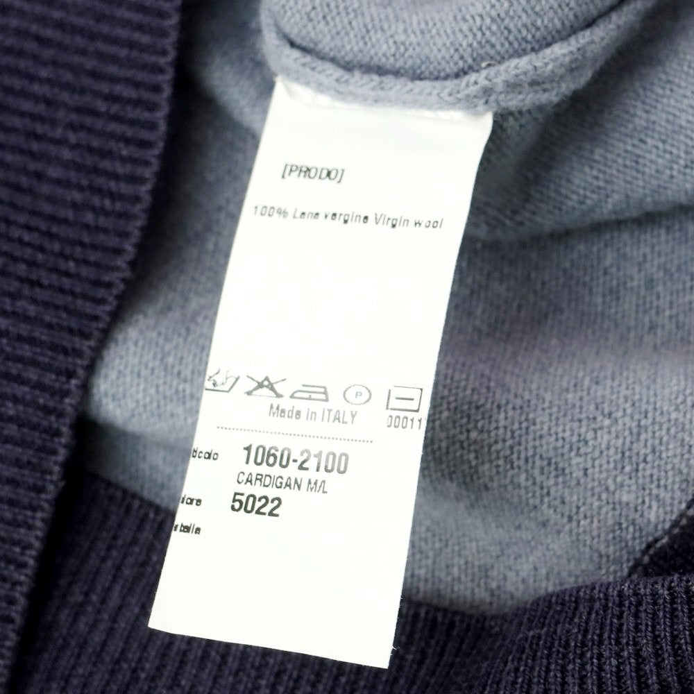 [Used] Umberto Valati high gauge wool knit cardigan, blue gray x navy [50] [Condition rank B] ​​[Men&