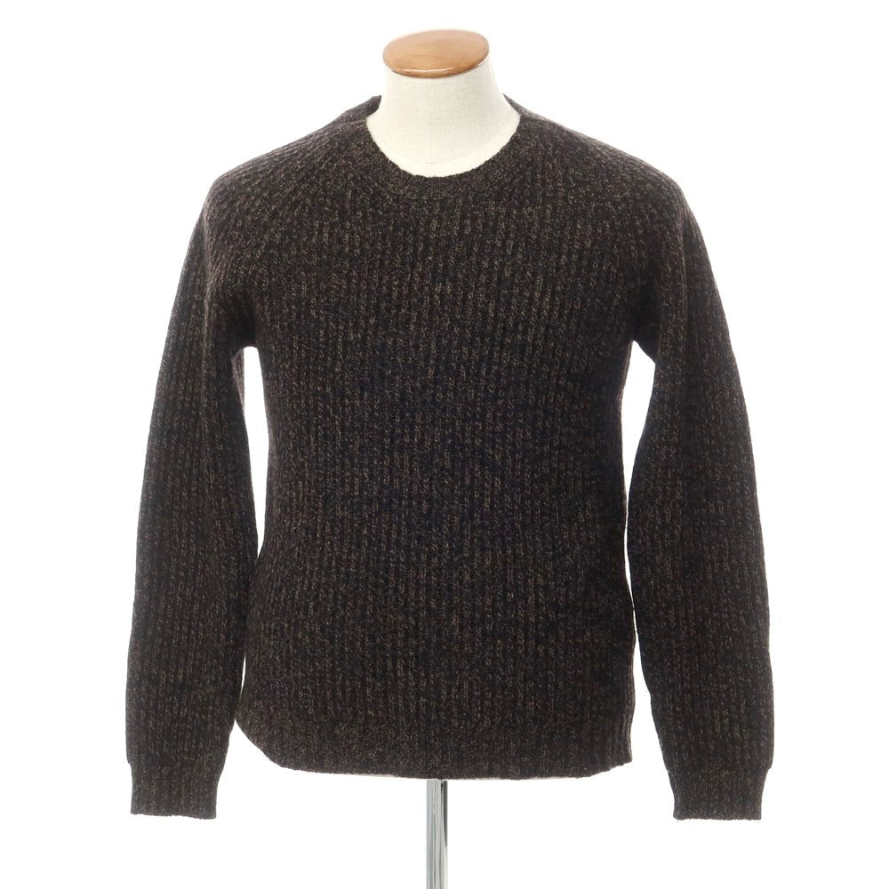 [Used] Roberto Collina Wool yak cashmere crew neck knit Black x brown [48] [Condition rank B] ​​[Men&