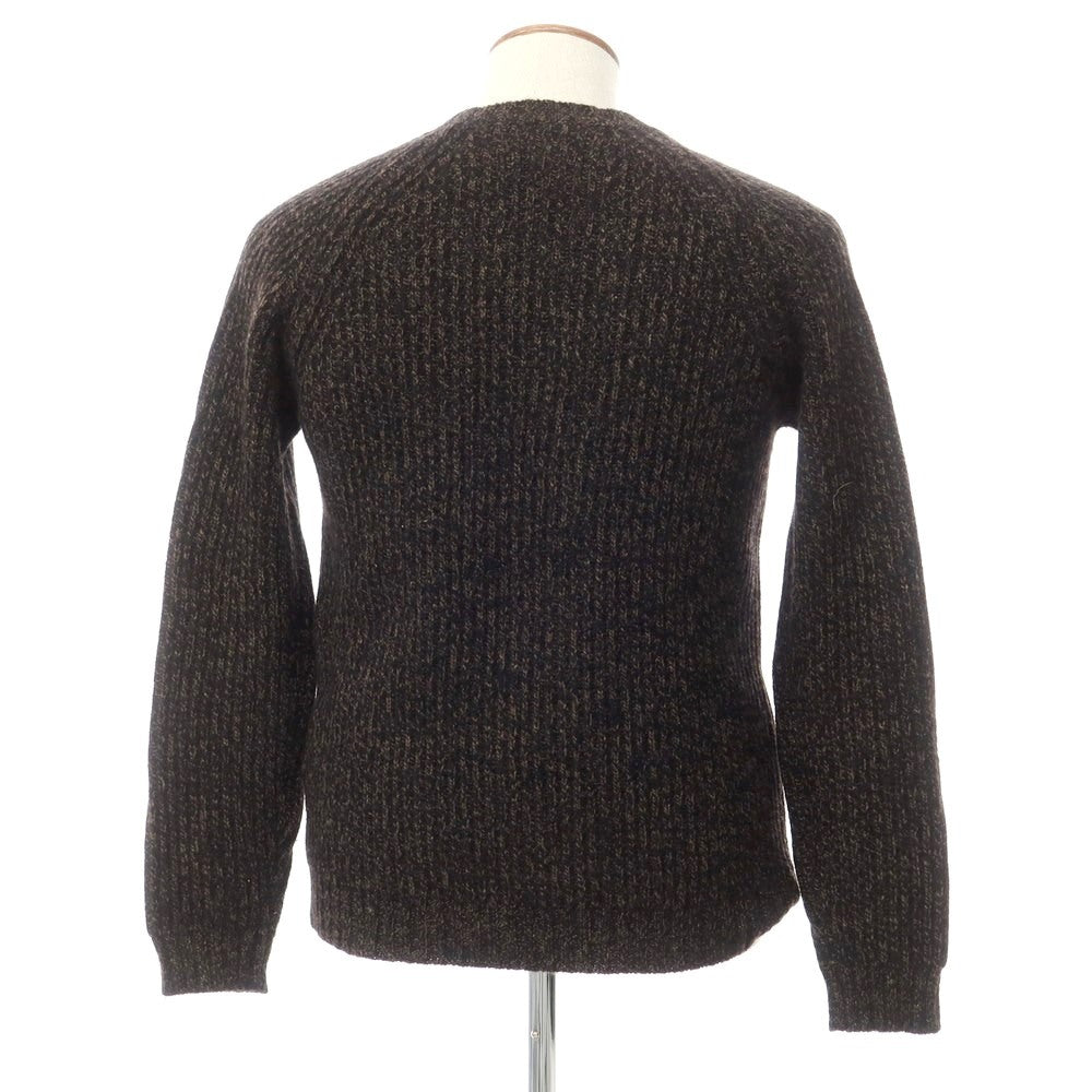 [Used] Roberto Collina Wool yak cashmere crew neck knit Black x brown [48] [Condition rank B] ​​[Men&