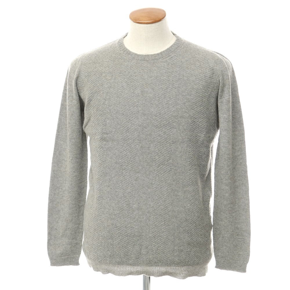 [Used] MESSAGERIE High Gauge Nylon Alpaca Crew Neck Knit, Gray [48] [Condition Rank B] ​​[Men&