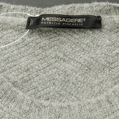 [Used] MESSAGERIE High Gauge Nylon Alpaca Crew Neck Knit, Gray [48] [Condition Rank B] ​​[Men&