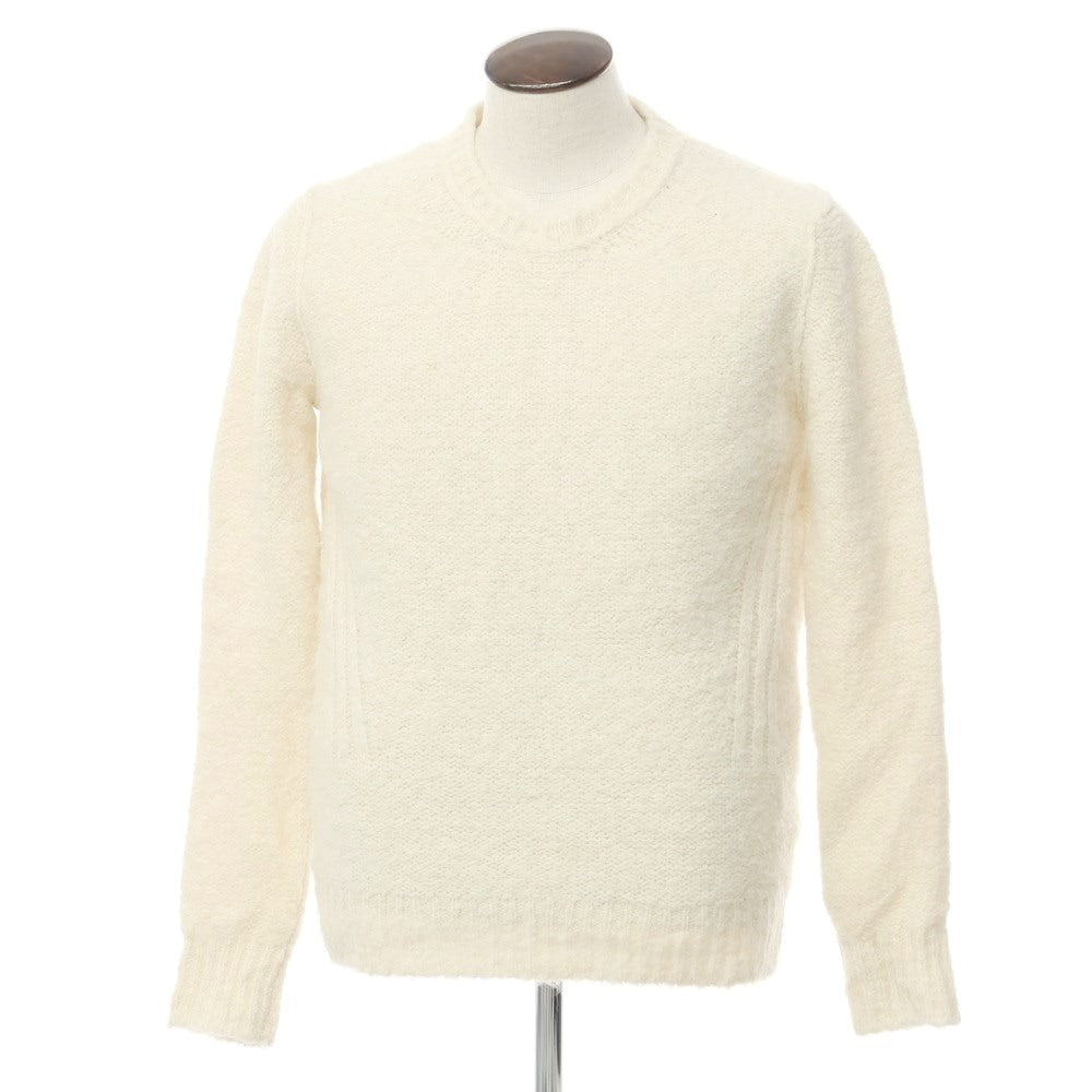 [Used] MESSAGERIE Low Gauge Acrylic Alpaca Crew Neck Knit Ivory [50] [Condition Rank C] [Men&