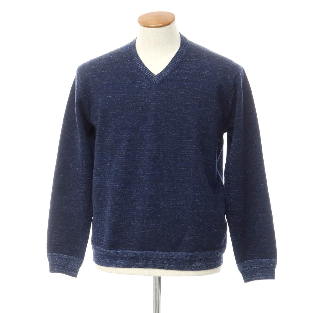 [Used] SHIPS High Gauge Wool Polyester V-neck Knit Navy [L] [Condition Rank B] ​​[Men&