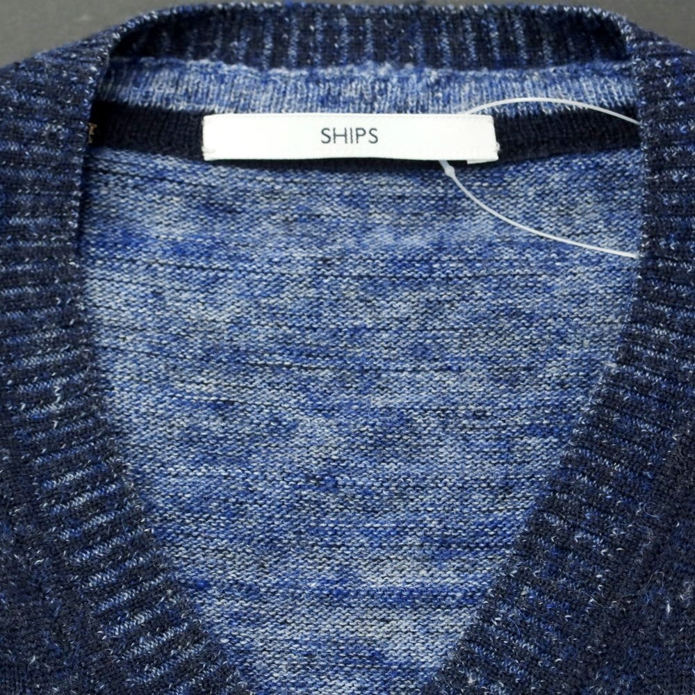 [Used] SHIPS High Gauge Wool Polyester V-neck Knit Navy [L] [Condition Rank B] ​​[Men&