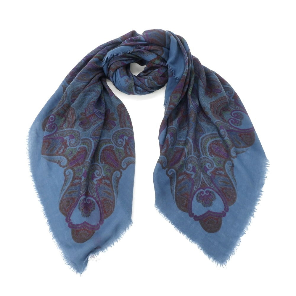 [Used] Altea wool paisley pattern scarf, navy blue x burgundy [Condition: B] [Men&