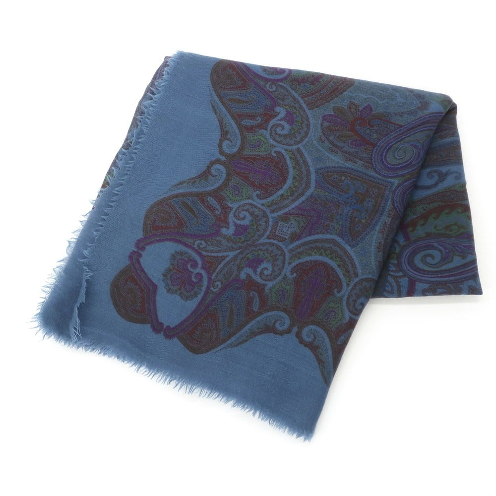 [Used] Altea wool paisley pattern scarf, navy blue x burgundy [Condition: B] [Men&