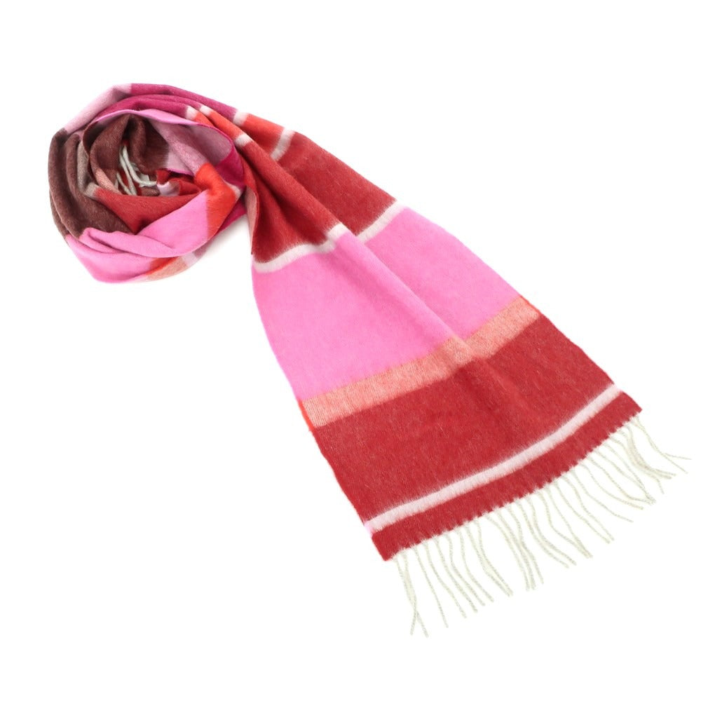 [Used] J.PRESS x ALEX BEGG Wool Angora Striped Scarf Red x Pink [Condition Rank B] ​​[Men&