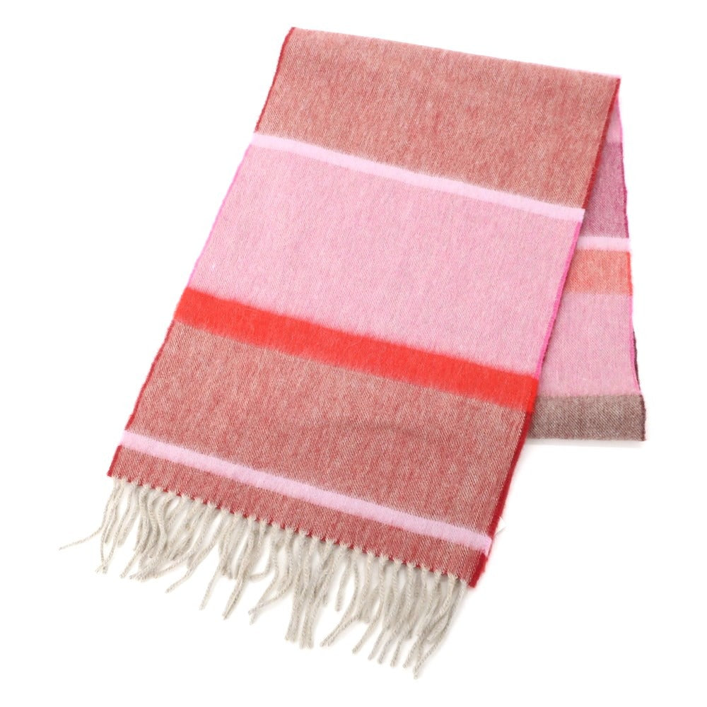 [Used] J.PRESS x ALEX BEGG Wool Angora Striped Scarf Red x Pink [Condition Rank B] ​​[Men&