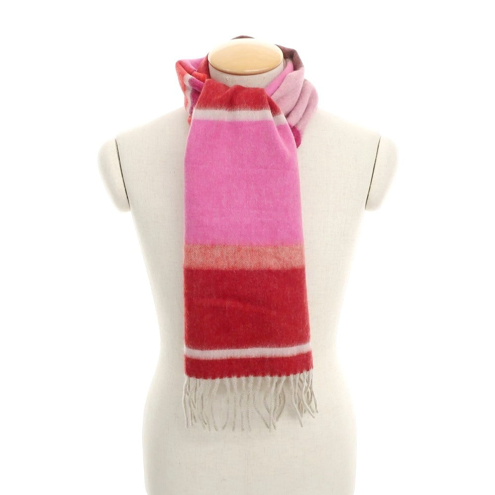 [Used] J.PRESS x ALEX BEGG Wool Angora Striped Scarf Red x Pink [Condition Rank B] ​​[Men&