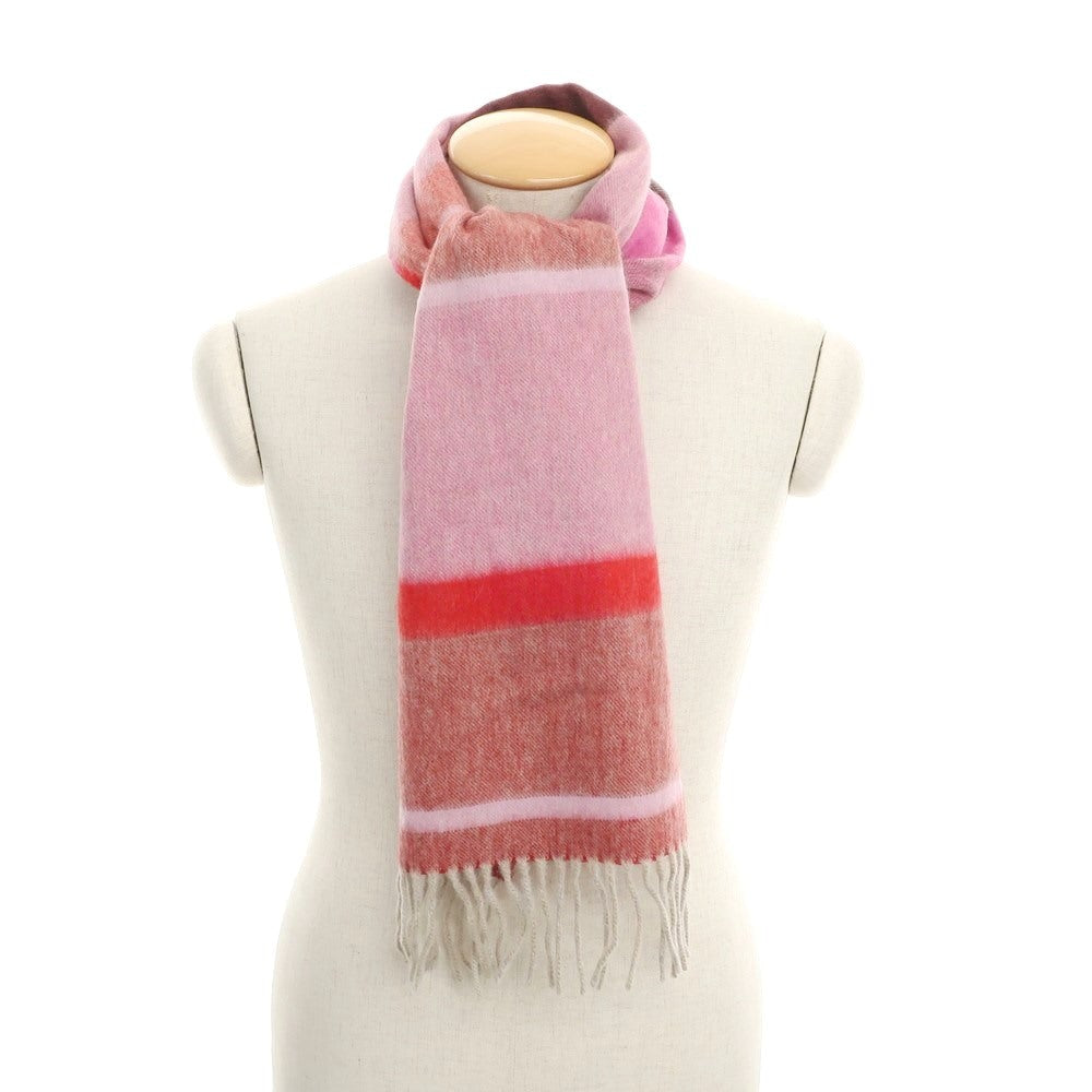 [Used] J.PRESS x ALEX BEGG Wool Angora Striped Scarf Red x Pink [Condition Rank B] ​​[Men&