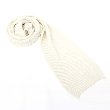 [Used] EDIFICE Mid-gauge wool knit scarf, ivory [Condition: B] [Men&