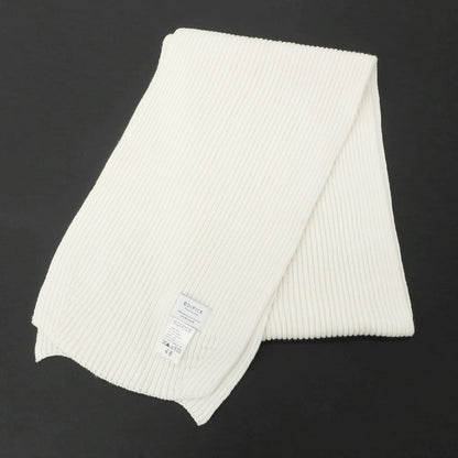 [Used] EDIFICE Mid-gauge wool knit scarf, ivory [Condition: B] [Men&