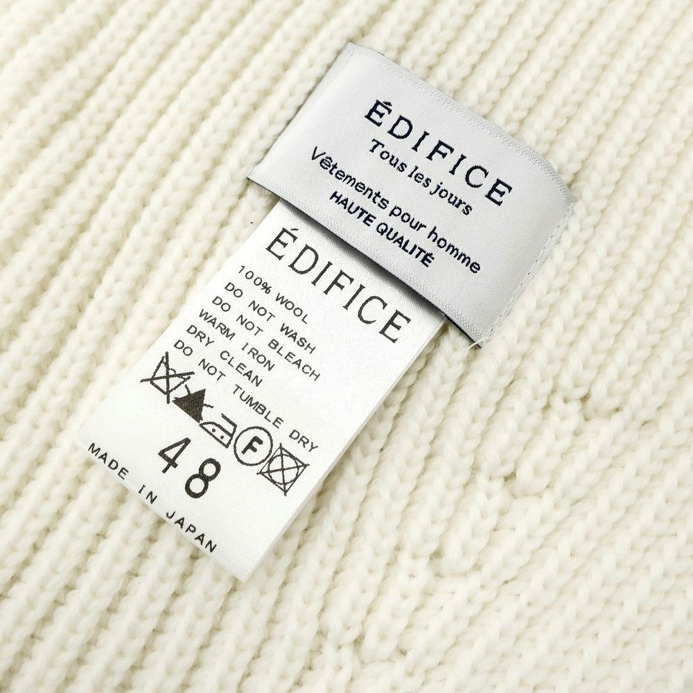 [Used] EDIFICE Mid-gauge wool knit scarf, ivory [Condition: B] [Men&