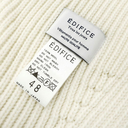 [Used] EDIFICE Mid-gauge wool knit scarf, ivory [Condition: B] [Men&