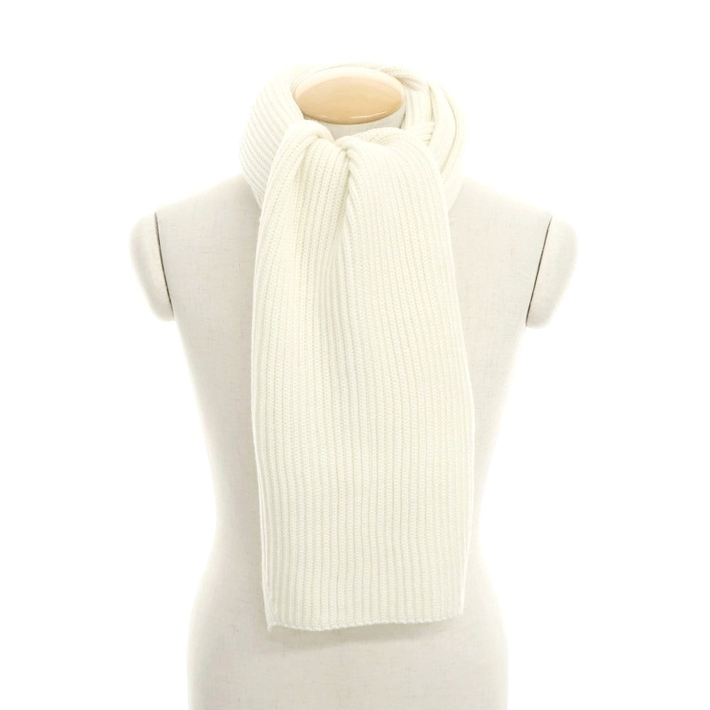 [Used] EDIFICE Mid-gauge wool knit scarf, ivory [Condition: B] [Men&