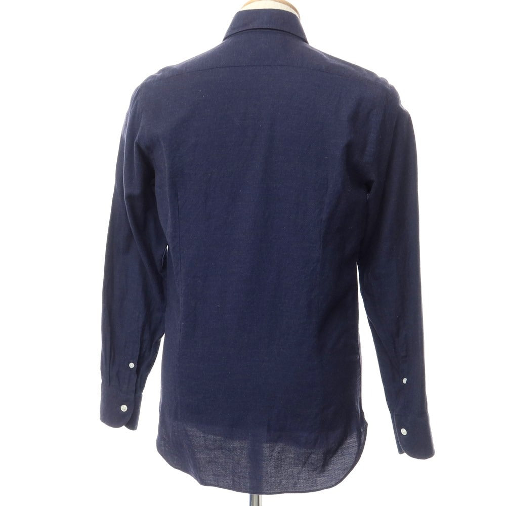 [Used] Maria Santangelo Cotton Horizontal Collar Casual Shirt Navy [S] [Condition Rank C] [Men&