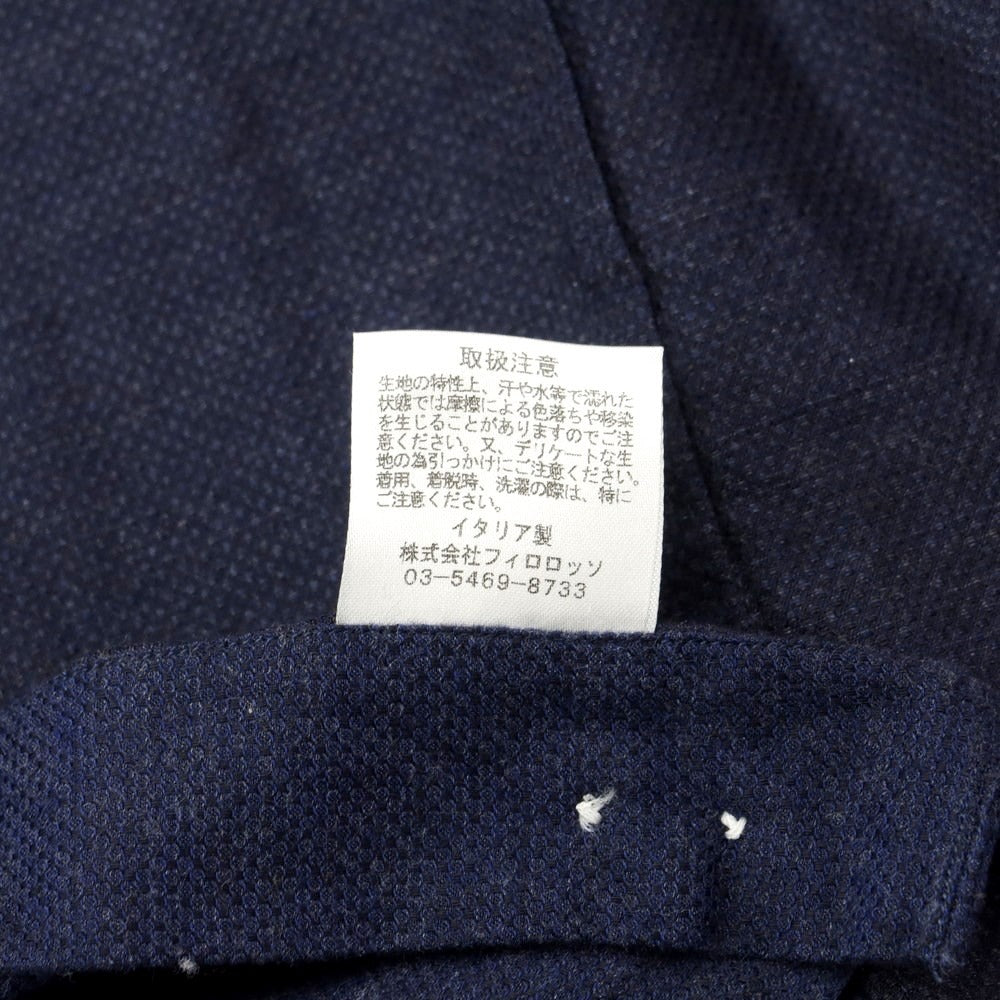 [Used] Maria Santangelo Cotton Horizontal Collar Casual Shirt Navy [S] [Condition Rank C] [Men&