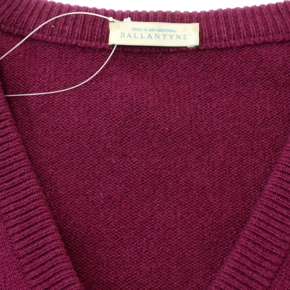 [Used] Ballantine BALLANTYNE Cashmere V-neck knit Purple [46] [Condition rank C] [Men&