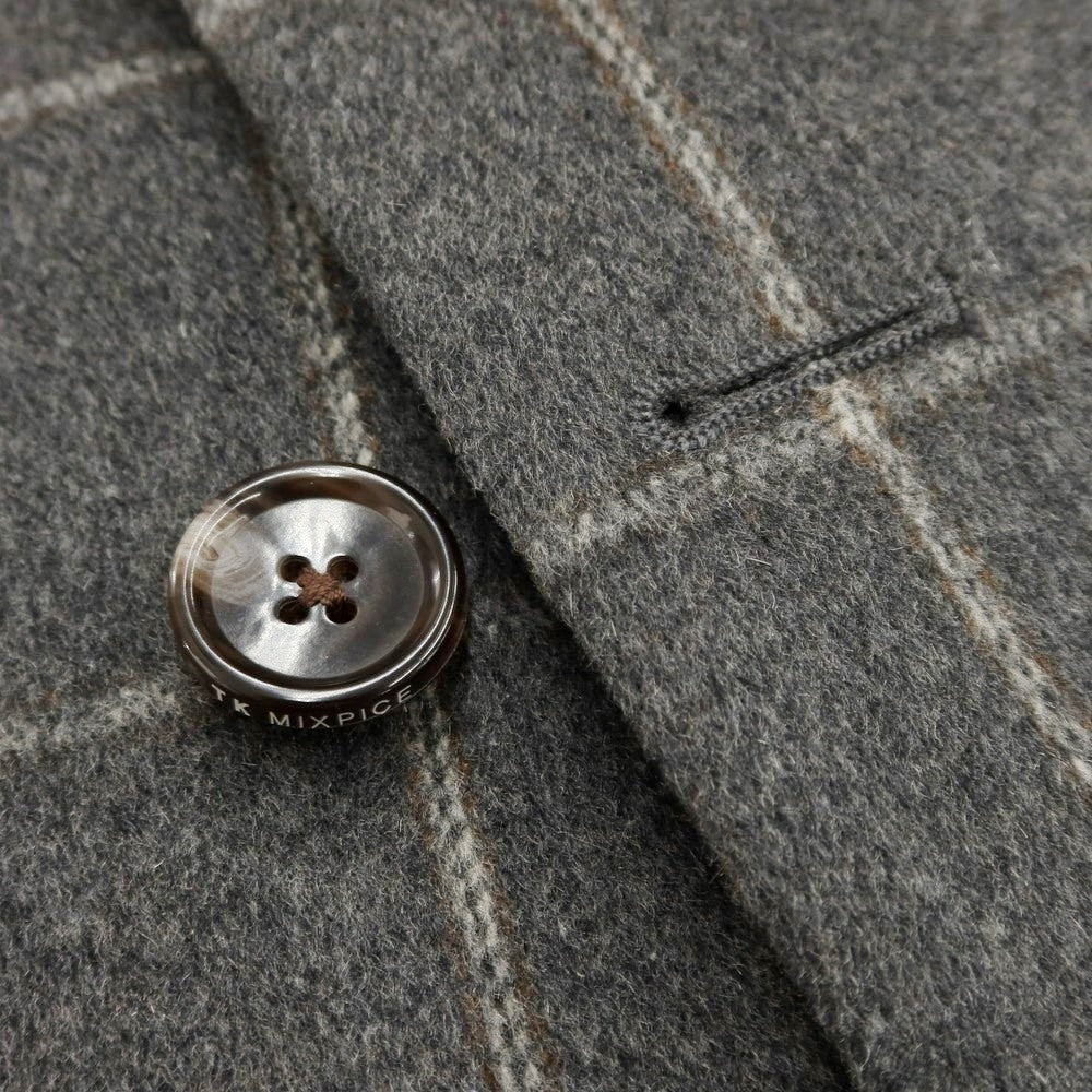 [Used] THE SHOP TK MIXPICE Wool polyester check Chesterfield coat, gray x white [XL] [Condition rank B] ​​[Men&